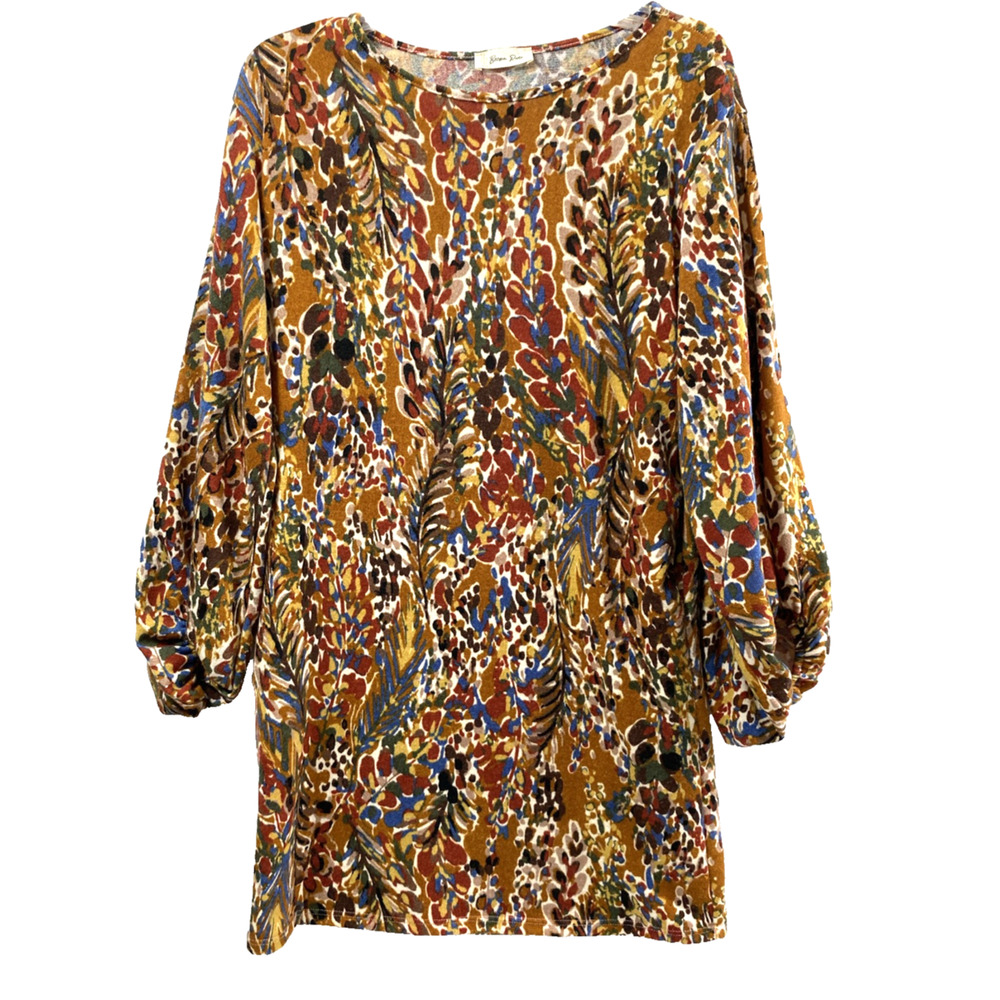 Beeson River Sweater Dress‎ Womens Large Balloon Sleeves Comfy Side Pockets